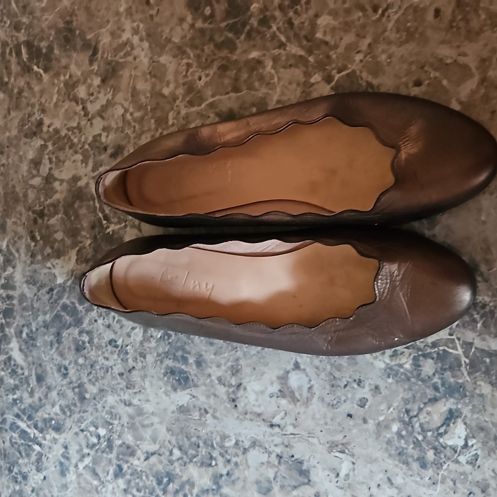 Gold flats size 10